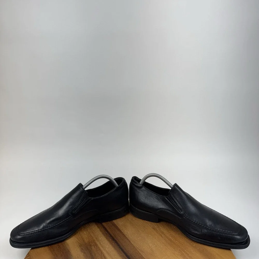 Mens Magnanni Madrid Black Leather Slip On Casual Venetian Loafers Size 9 D GUC